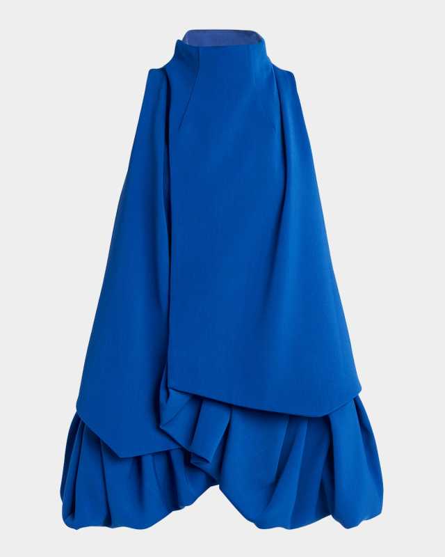 Ruffle Bubble-Hem Sleeveless Mini Dress